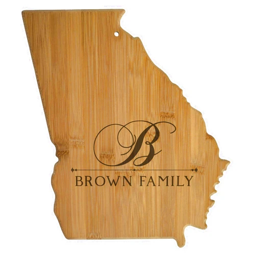 Sofia's Findings USA Georgia State Shaped Personalized Cutting Board | Custom Bamboo Serving & Cutting Board (Georgia)