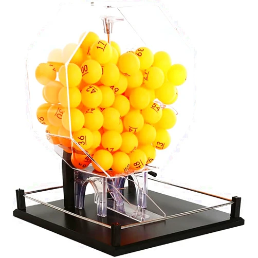 NYMFEA Lottery Drawing Machine, Hand Crank Ball Number Selector, Metal Raffle Drum Spin Machine Including Acrylic Bingo Cage, 100 Pcs Ball, Suitable for Adults Large Group Family Table Games,Black