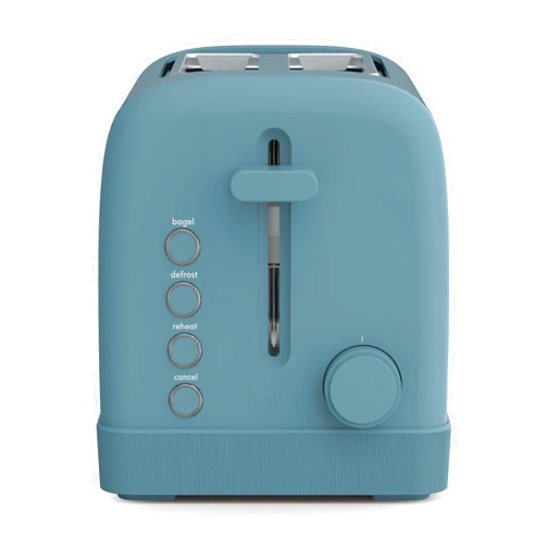 bella 2 Slice Toaster, 6 Setting Shade Control w Reheat, Cancel, Bagel & Defrost Buttons, Removable Crumb Tray, Anti Jam & Auto Shutoff, Auto Centering Guides & Cord Wrap, 900 Watt, Surf