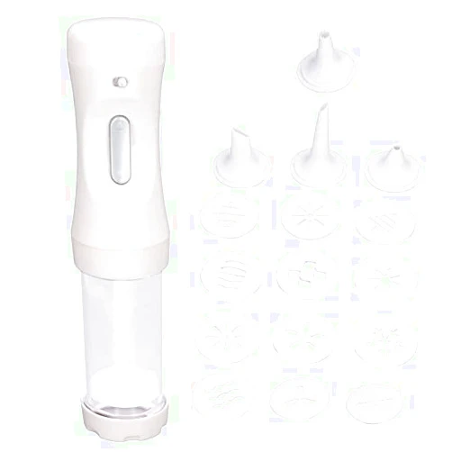 LiebeWH Electric Cookie Press with 12 Discs and 4 Tips for Easy Squeezing Dishwasher Safe DIY Cookie Maker Baking Kit