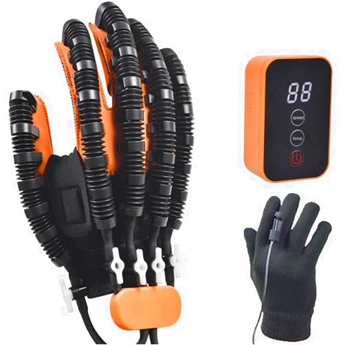 GENDOING Rehabilitation Robot Glove for Stroke Patient, Hand Stroke Recovery Equipment with Portable Belt, USB Chargeable Fingers Strength Training Device for Hemiplegia
