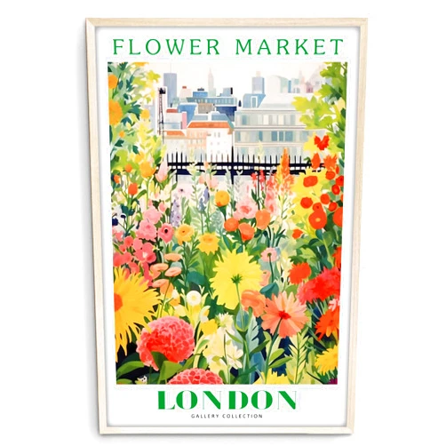 Generic EASTERN PRINT London Flower Market Poster, London Travel Art, Botanical Wall Art, Flower Market Prints, Flower Market, Flower Market Wall Art, Flower Wall, Artist Market, Botanical Wall Art (UNFRAMED)