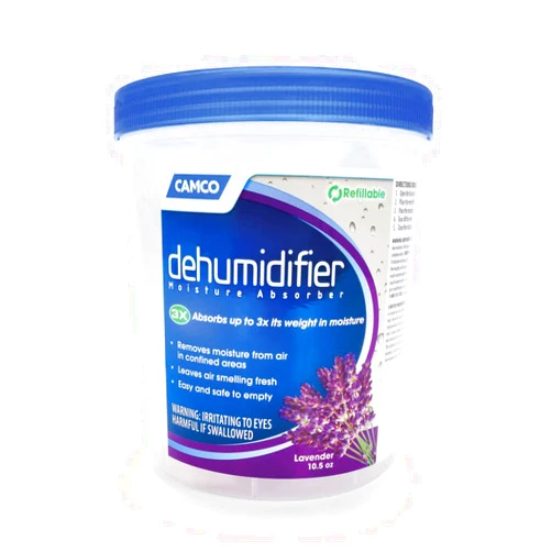 Camco Dehumidifier Moisture Absorber - Absorbs Up to 3X Its Weight in Water, Reduces Moisture and Humidity in Offices, Closets, Bathrooms, Kitchens, Boats, RVs and More – Refillable (44280)