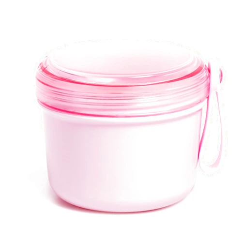 Uouovo Denture Bath Case Cup Box Holder Storage Soak Container with Strainer Basket for Home or Travel Denture Cleaning (pink)