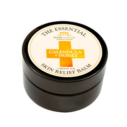 Bodyceuticals Calendula + Honey Essential Skin Relief Balm - Fresh Beeswax + Cold-Pressed Olive Oil - Soothing Moisturization For Dry Chapped Skin - Non-GMO, Vegetarian, Wheat-Gluten-& Soy-Free - 2oz