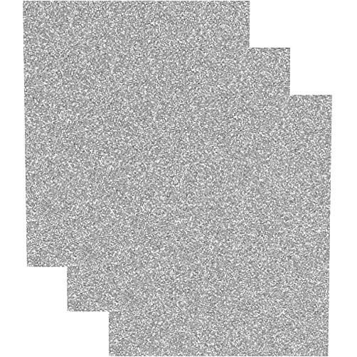 Siser Glitter Heat Transfer Vinyl HTV for T-Shirts 10 by 12 Inches (1 Foot) Sheets 3 Pack (Silver)