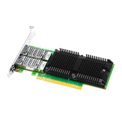 HUNTION 100GbE Network Card with Mellanox ConnectX-5 Ex Chipset, Dual-Port PCI Express 4.0 (16GT/s) x16 Ethernet NIC Adapter Supports Windows Server/Linux/VMware