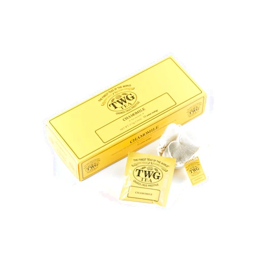 TWG Tea | Chamomile | Herbal Tea | Decaffeinated & Theine-Free | 15 Hand Sewn Cotton Teabags | Gift Set