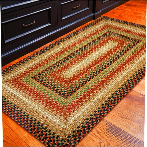 Homespice Gingerbread Jute Kitchen Rugs 27x45 - Country Braided Rugs for Kitchen Floor and Entryway, Durable, Pet Friendly and Easy to Maintain