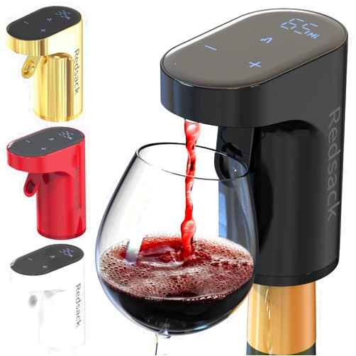 Redsack Electric Wine Decanter Aerator Dispenser Pourer Whiskey Adjustable Quantity Liquor Wine Pump Birthday Gift for Men Women Mom Dad Boss Brother Husband Funny Unique Gifts for Him (Black)