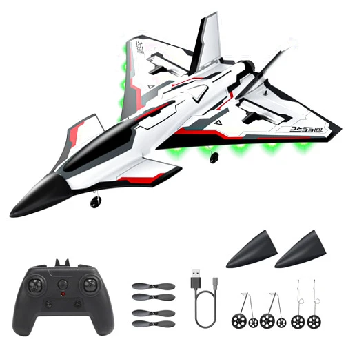 DEERC Future RC Plane 4 Channel Remote Control Airplane with LED Lights Easy to Fly Aerobatic Aircraft Toys,2.4GHz 6-axis Gyro Stabilizer RTF Glider Aircraft Plane Jet for Adults Kids Beginners Boys