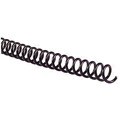 PPE Plastic Binding Spiral Coil, 8mm Diameter, 48 Loops, 4:1 Pitch, Color Coil Black, Pack of 100