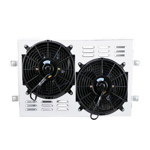 CoolingMaster Aluminum Radiator Shroud & Fans Compatible with 1972-1985 Jeep CJ5 CJ6 CJ7 L6 V8