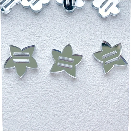 NUO RUI 60 Pcs Silver Mirror Tags for Decorating Bows, Calendars, Souvenirs (Star)