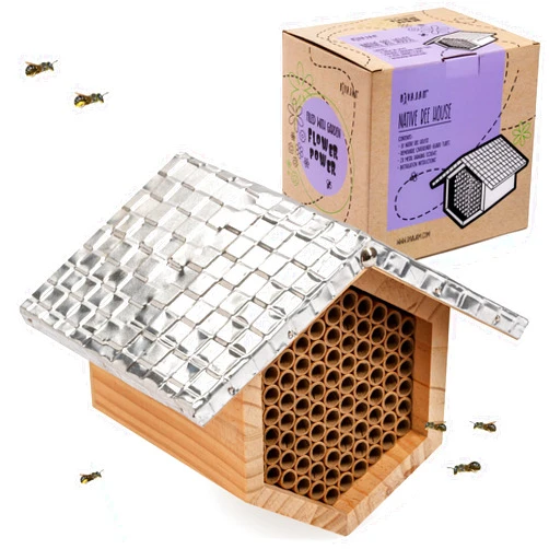 Rivajam Beekeeper Pro Mach II Mason Bee House - Strong + Waterproof Bee Hotel & Insect Habitat - Replaceable Mason Bee Tubes Filled Bee Houses for The Garden - Pollinator House Gardening Gifts