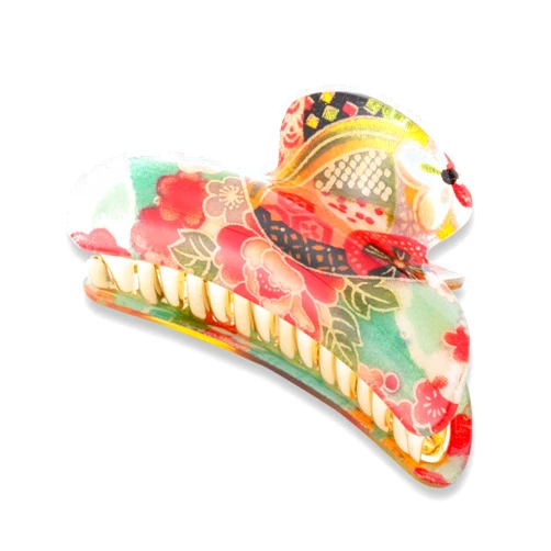 NOREN Hair Claw Clips, Vance Clip SAKURA, Hair Clip, Banana Clip, Hair Accessory, for Bundled Hair, Hair Ornament, for Woman, for Girl, Hair Claw Clips for Thick Hair (Hair vance Big Blue)