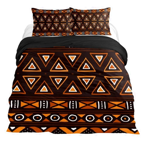 VAPOKF Duvet Covers Set Twin Size Soft and Breathable Microfiber Comforter Bedding Set 1 Duvet Cover 2 Pillowcase with Zipper Closure for Kids Women Men, African Ethnic Ornament