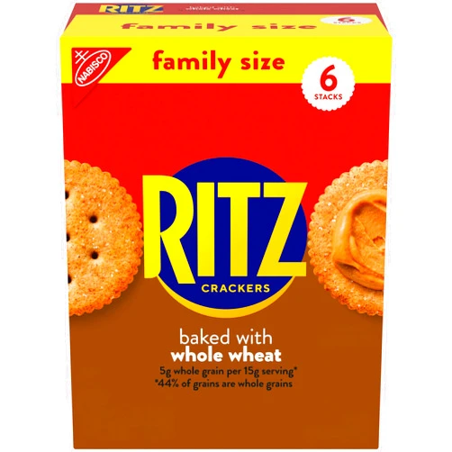 RITZ Whole Wheat Crackers, Family Size, 19.3 oz