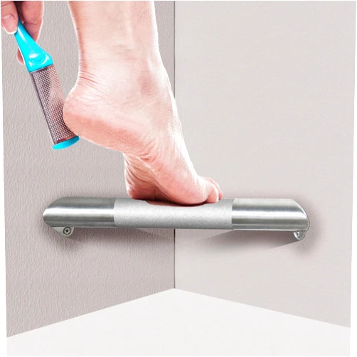 LUOGULIANG Shower Foot Rest for Shaving Legs, Wall Mounted Shower Foot Ledge, Antislip Stainless Steel Bar Foot Ledge for Bathroom, Brushed Nickel
