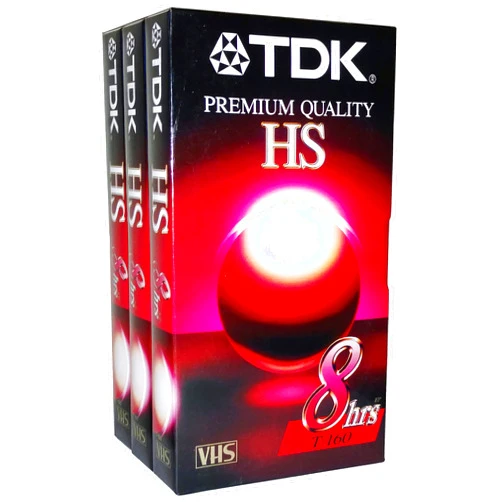 TDK 3 Pk - TDK Premium Quality HS 8 Hour T-160 Blank VHS Cassette Tapes