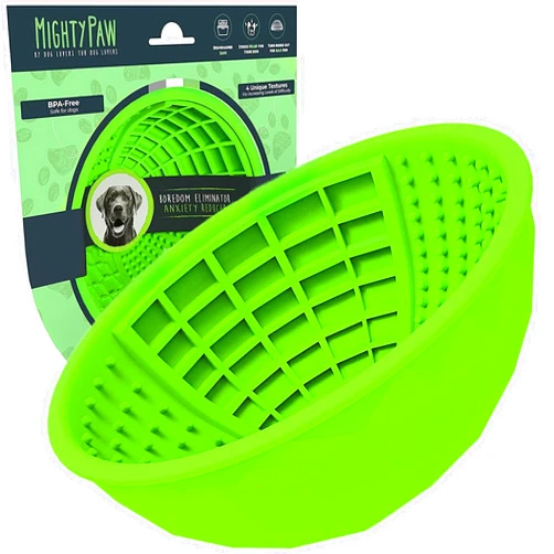 Mighty Paw Interactive Dog Lick Bowl, BPA-Free Silicone, Anxiety Relief, Dishwasher Safe, 2 Modes, 4 Textures, Dental Health