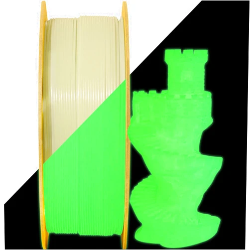 MIKA3D Glow in Dark Green PLA 3D Filament, Widely Support for 3D Printers, 1.75mm 1KG 2.2LBS 3D Printing Material with Upgrade Strong Fluorescent Effect, Popular Glowing in Dark Luminous Green PLA