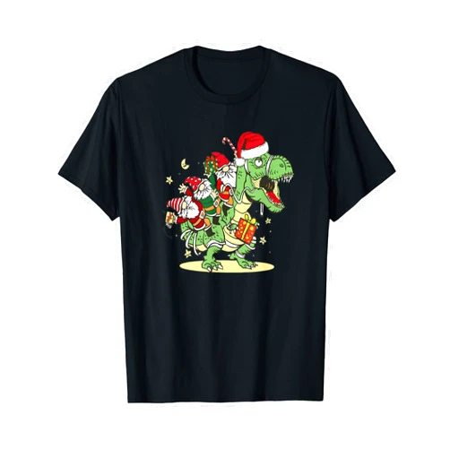 Lustiges Geschenk, Saurier, Schöne Bescherung Christmas, Dino, Ugly Xmas, Trex Dinosaur, Gnome T-Shirt