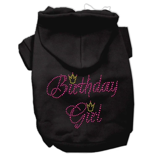Mirage Pet Products 8-Inch Birthday Girl Hoodies, X-Small, Black