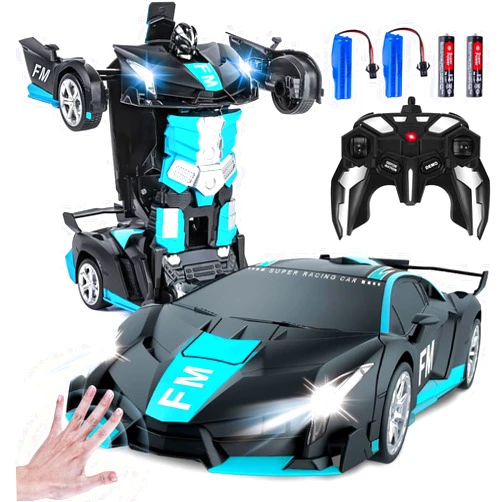 Wrystte Remote Control Car for Boys,Gesture Sensing Transform 2.4G RC Cars with Light Music,Toy Car for Ages 4-12,One Button Deformation,360 Rotating Drift 1:18 Scale,Xmas Birthday Gift for Boys Girls