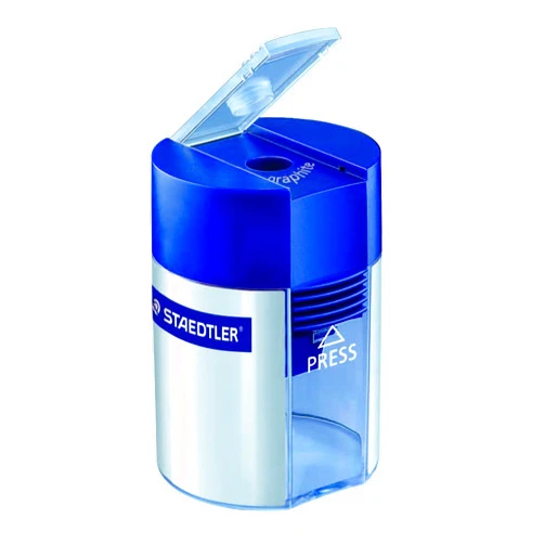 Staedtler Metal Single Hole Sharpener with Tub (511001BK)
