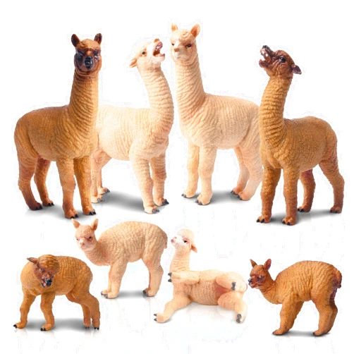 Toymany 8PCS Realistic Alpaca Figurines Llama Figures - Plastic Forest Jungle Animal Figurines, Christmas Birthday Toy Gift for Kids Boys Girls