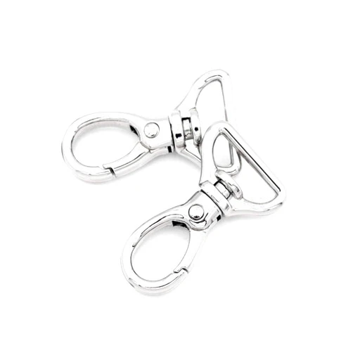 CRAFTMEMORE 2pcs Oval Snap Hooks Heavy Duty Metal Push Gate Swivel Lobster Clasp Keychain Clip Purse Making Accessories SC09 (3/4 Inch, Silver)