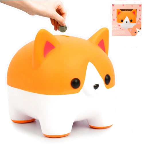 JIZWPOOM Piggy Bank for Kids, Dog Piggy Banks, Corgi Piggy Bank for Boys Money Box, Unbreakable Piggy Bank Girls Dog Bank Money Bank for Kids Birthday