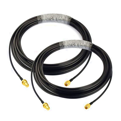 Bingfu WiFi Antenna Extension Cable 2-Pack RP-SMA Male to RP-SMA Female Bulkhead Mount RG174 Cable 20 feet for WiFi Router Security IP Camera Wireless Network Card Adapter