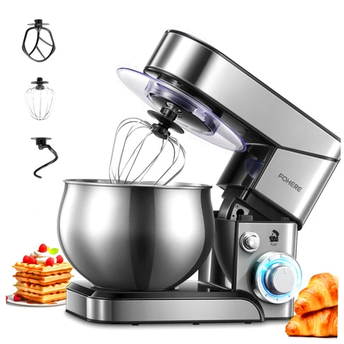 FOHERE Stand Mixer FOHERE, 5.8 QT Stainless Steel Mixer with Dough Hook, Mixing Beater, Wire Whip, Dishwasher-safe, 6+P Speeds Tilt-Head Kitchen Dough Mixers for Cake, Electric Home Cooking Kitchen Mixer