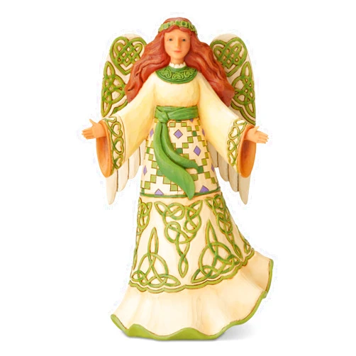 Enesco - 6003627 Jim Shore Heartwood Creek Irish Angel in Celtic Dress Figurine, 9.6 Inch, Multicolor