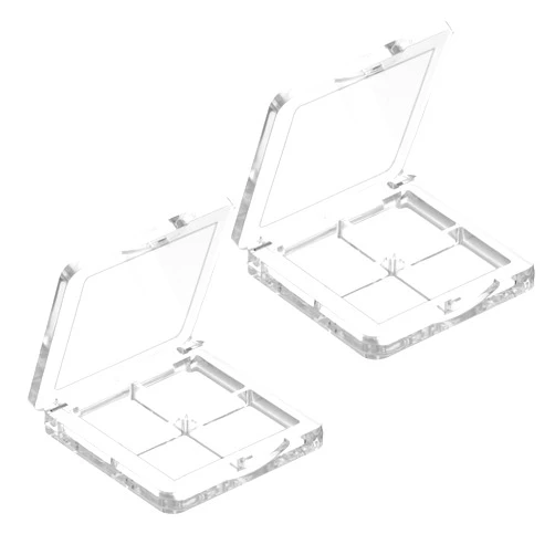 Trinkrittey Empty Lipstick Palette 2 Pieces Empty Makeup Palette Empty Lipstick Box Portable Eyeshadow Pan DIY Eyeshadow Powder Blush Lipstick Palette Dispensing Storage Boxes Transparent Container