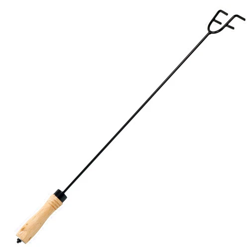 Sunnydaze 26-Inch Steel Fire Pit Poker Stick - Wood Handle - for Indoor or Outdoor Use