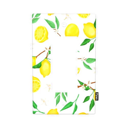 Pznen Lemon Floral Single Rocker Light Switch Covers Yellow Fruits Green Leaves Print Farmhouse 1-Gang Light Plug Outlet Cover Gifts for Women Girls Home Bedroom Living Room Decor