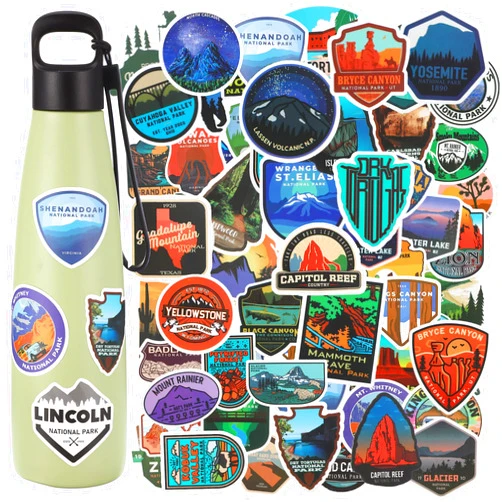 Zonon 200 Pieces National Park Forest Stickers Waterproof Adventure Nature Stickers Travel Wilderness Decals Outdoor Hiking Camping Sticker for Laptop Water Bottle Car Luggage Bike Skateboard (Park Theme)