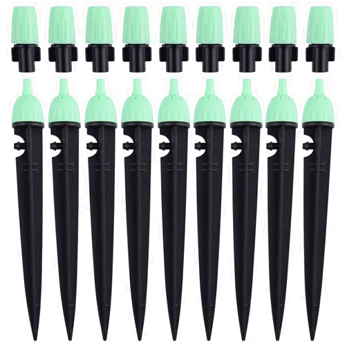 Kalolary 1/4 Inch Drip Irrigation Emitters, 20PCS Micro Spray Irrigation Drippers for 4/7mm Tube Adjustable 360 Degree Water Flow Sprinklers Garden Irrigation Sprayer for Potted Plants Watering System
