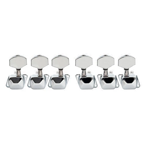Musiclily 3L+3R Semi-closed Guitar Tuners Guitar String Tuning Pegs Keys Machine Heads Set for Epiphone Les Paul SG Style Electric Guitar or Acoustic Guitar Replacement, Chrome