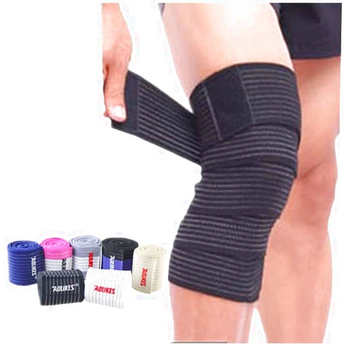 Runworld (1 Pair) Elastic Breathable Knee Brace Compression Bandage Wraps Pain Relief Straps Support Wraps Sleeve for Men Women Cross Training WODs,Gym Workout,Fitness & Powerlifting (Black#1)