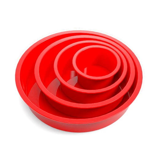 SILIVO 4-Piece Silicone Cake Pans Sets for Baking - Nonstick Silicone Round Cake Molds for Layer Cakes, Cheese Cakes and Chocolate Cakes - 3+5+7+9 inch