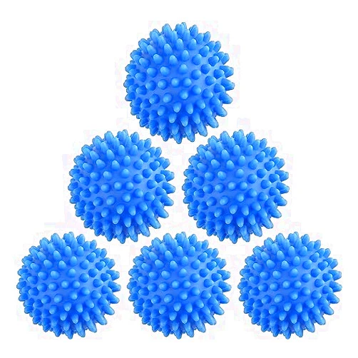 Adkyop Dryer Balls Laundry Reusable Dryer Balls Anti Static Dryer Drying Balls for Laundry Clothes Fabrics Reduce Wrinkles Set of 6 (Blue)