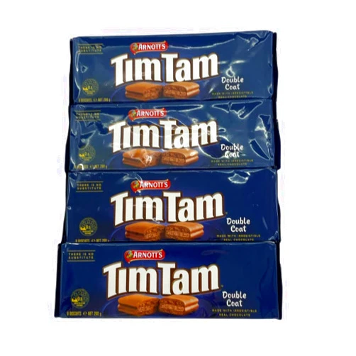 Arnotts Tim Tam Double Coat Australian Chocolate 200g (Pack of 4)