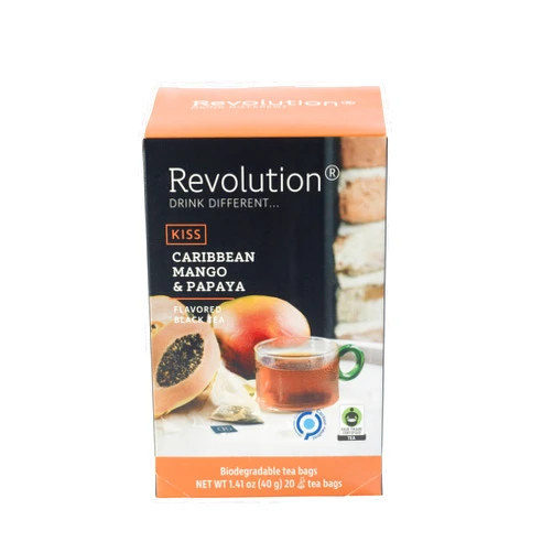 REVOLUTION TEA® Tropical Black Tea [THE ORIGINAL] – Caribbean Mango & Papaya – Premium Full Leaf Tea – Biodegradable Infuser Tea Bags – Flavored Black Tea – 20 Bags