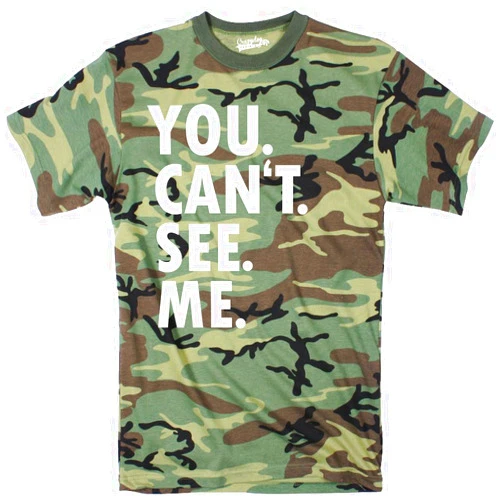 Crazy Dog T-Shirts Mens You Cant See Me T Shirt Funny Hunting Camouflage Sarcastic Adult Humor Tee