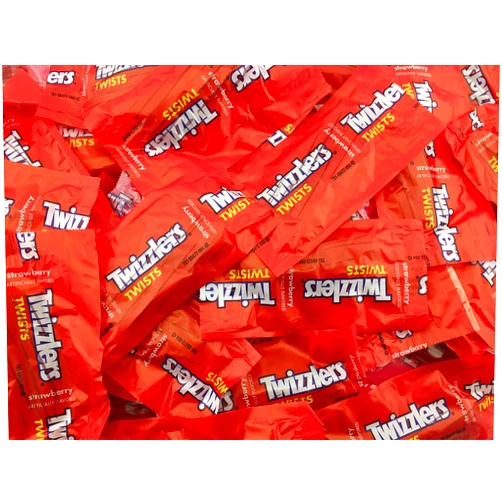 Sweetsome Twizzlers Twists Strawberry Flavored Chewy Licorice Candy - Snacks Size Bulk Twizzlers - Individually Wrapped - Pound (Pack of 1)