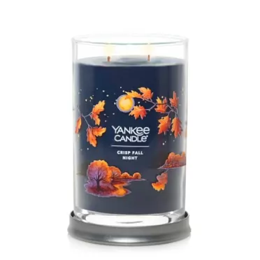 Yankee Candle Crisp Fall Night Scented, Signature 20oz Large Tumbler 2-Wick Candle, Over 60 Hours of Burn Time Crisp Fall Night Signature Large 2-Wick Tumbler